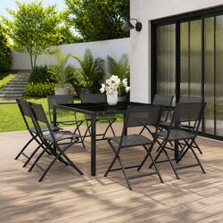 Friendly 9 Piece Grey Outdoor Dining Set for Your Garden