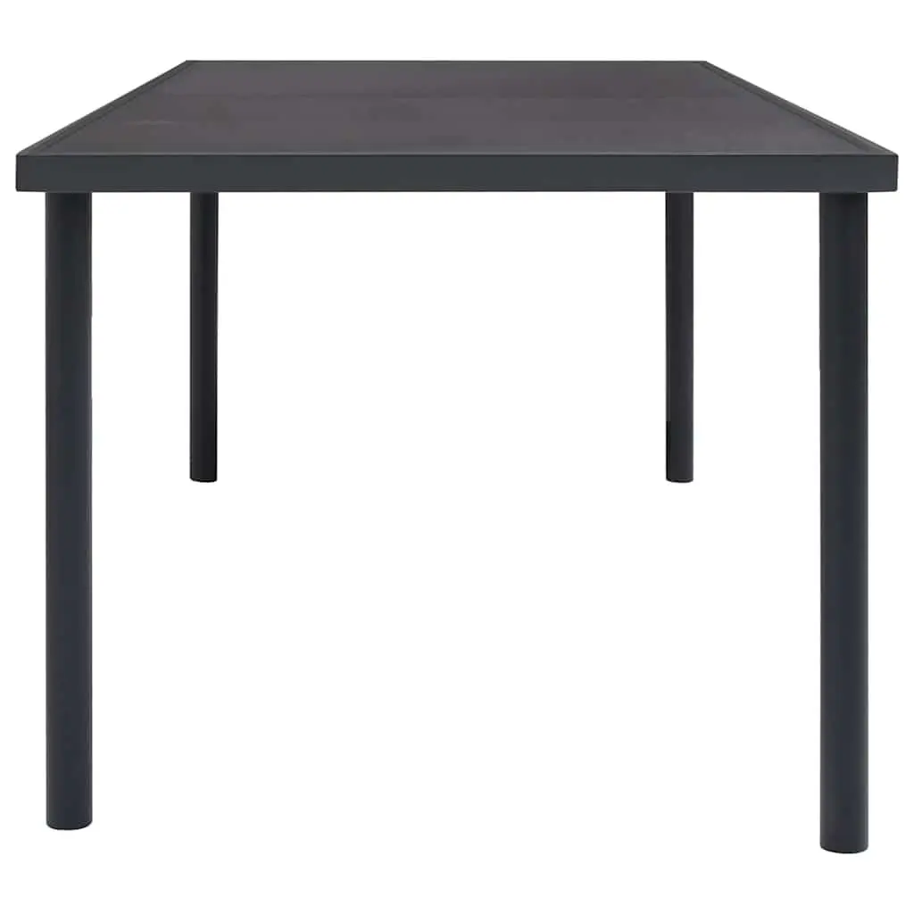 Outdoor Dining Set Anthracite 7 Piece Steel Frame Table Chairs