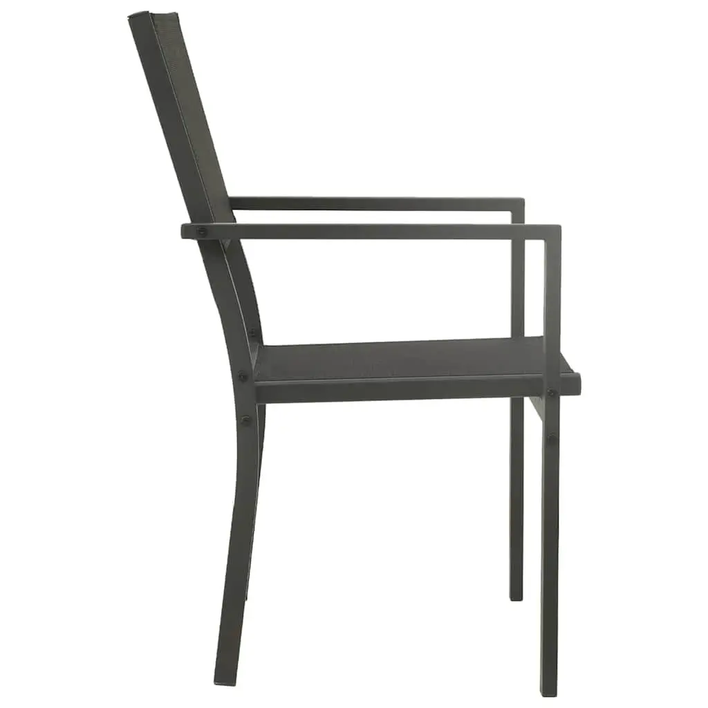 Outdoor Dining Set Anthracite 7 Piece Steel Frame Table Chairs