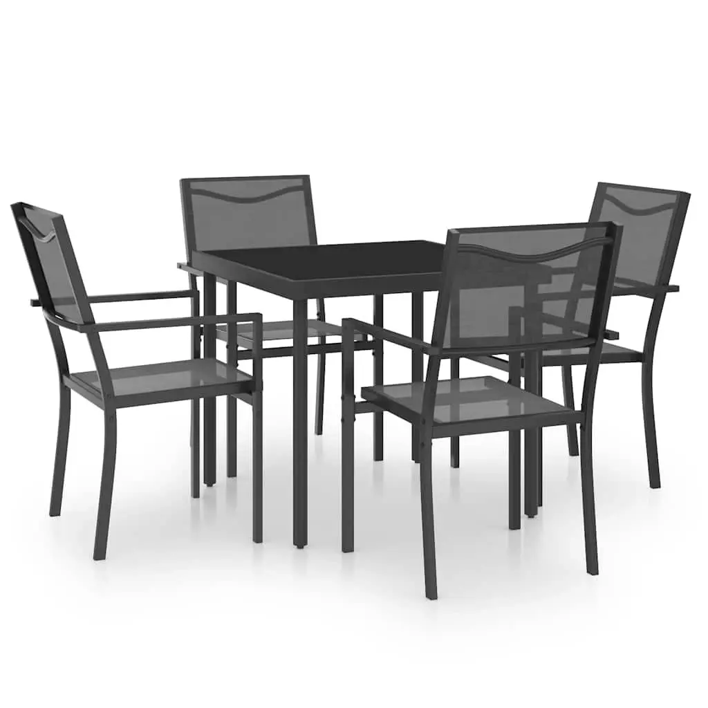 Outdoor Dining Set Steel Frame 5 Piece Garden Patio Furniture
