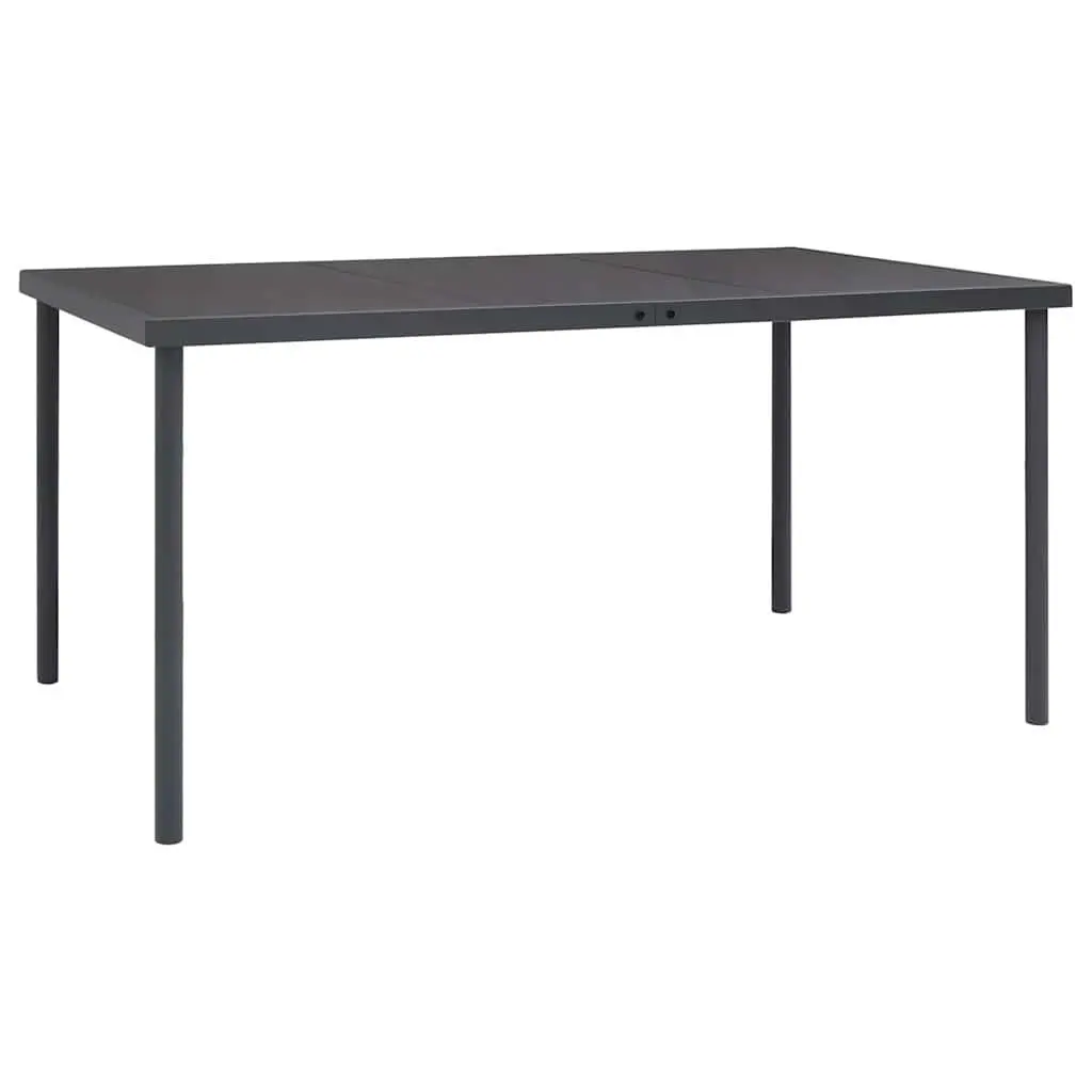 7 Piece Outdoor Dining Set Steel Frame Anthracite Garden Furniture Stackable