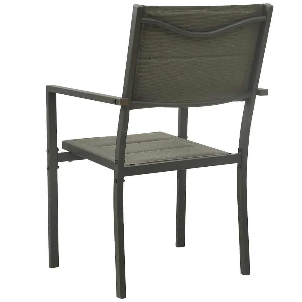 7 Piece Outdoor Dining Set Steel Frame Anthracite Garden Furniture Stackable