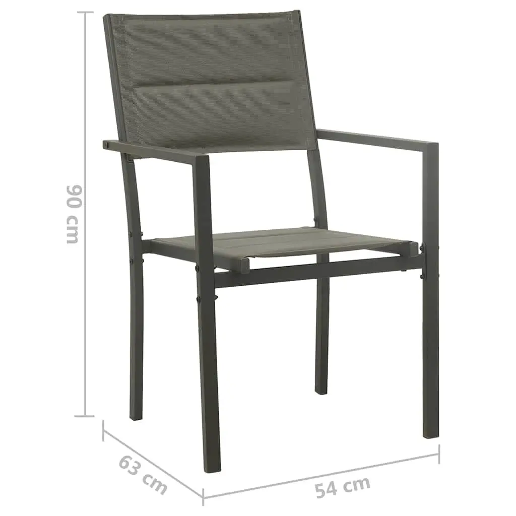 Outdoor Dining Set Stackable Chairs Grey 9 Piece