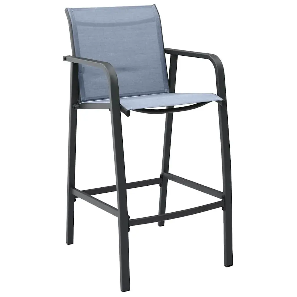 Outdoor Dining Furniture Set 7 Piece Lightweight Steel Frame Black Grey Weather Resistant Textilene Chairs