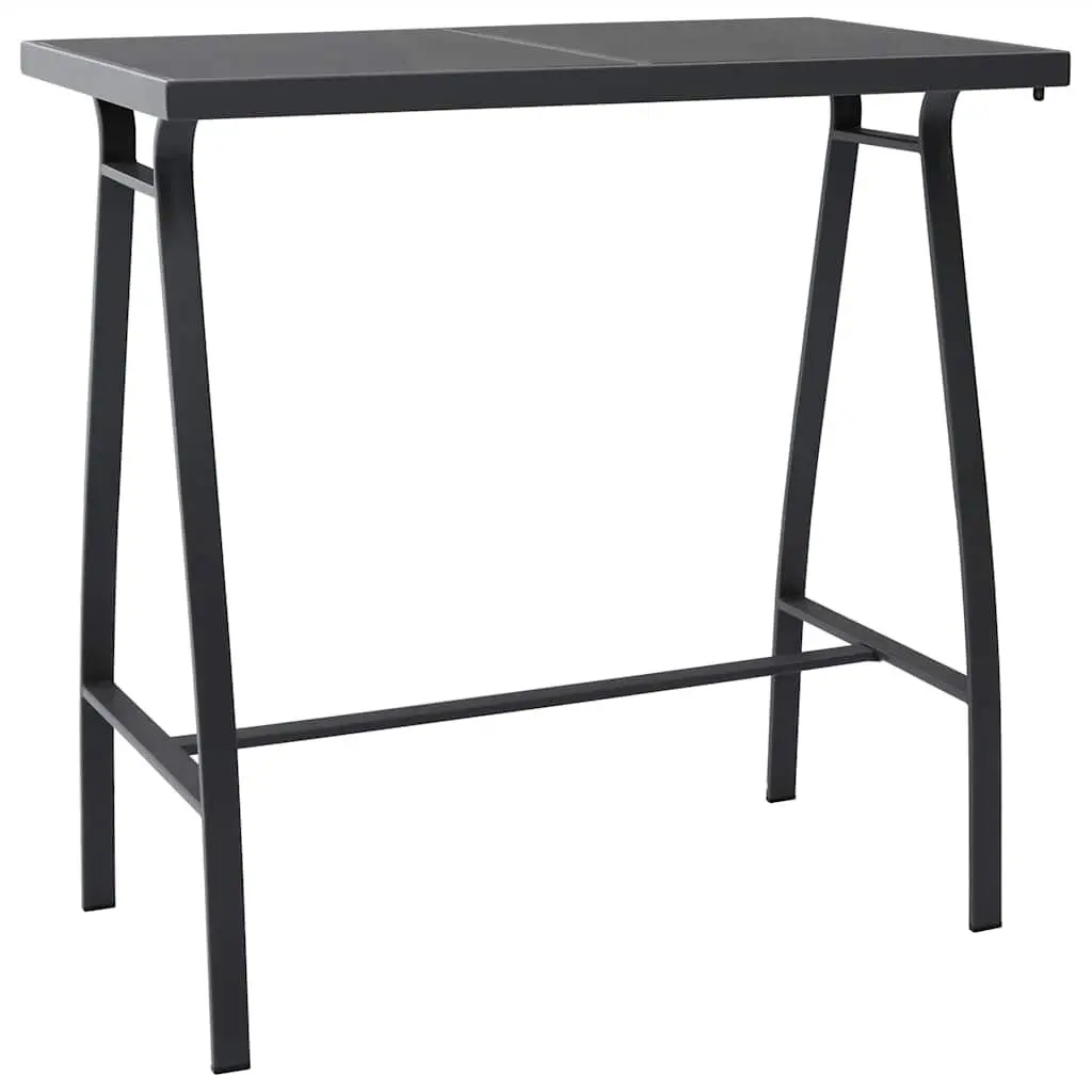 Outdoor Dining Furniture Set 7 Piece Lightweight Steel Frame Black Grey Weather Resistant Textilene Chairs