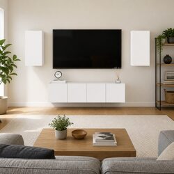 Your Perfect 4-Piece White TV Cabinet for Everyday Use