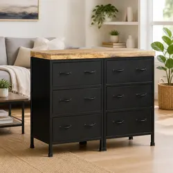 Your Friendly Brown Sideboard with 6 Drawers Awaits