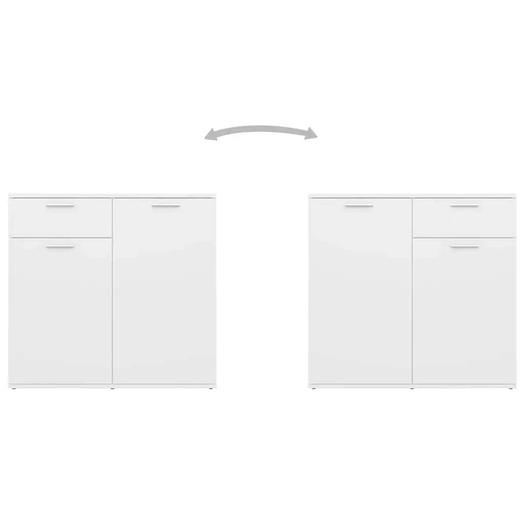 Sideboard White Modern Engineered Wood 160x36x75 cm Storage Cabinet