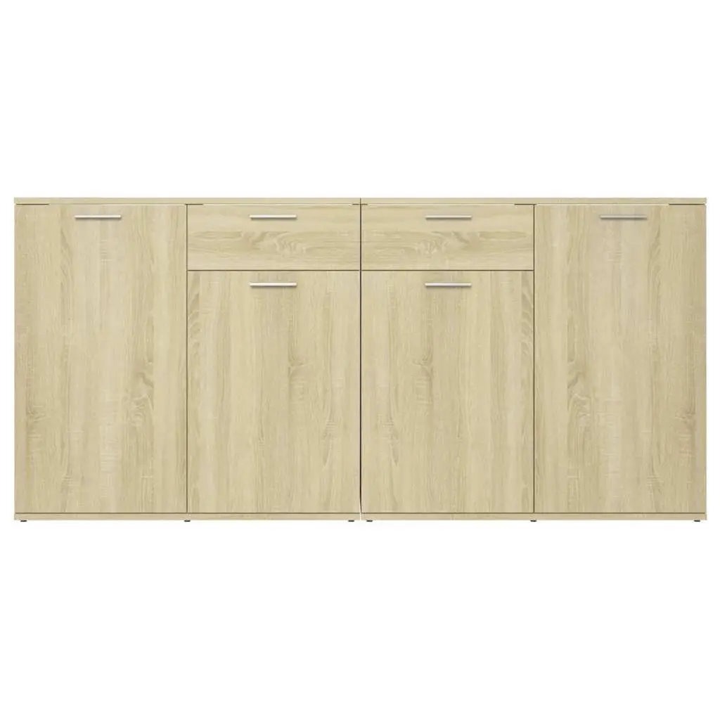Sideboard Buffet Cabinet Sonoma Oak 160x36x75 cm Storage Unit 4 Doors 2 Drawers