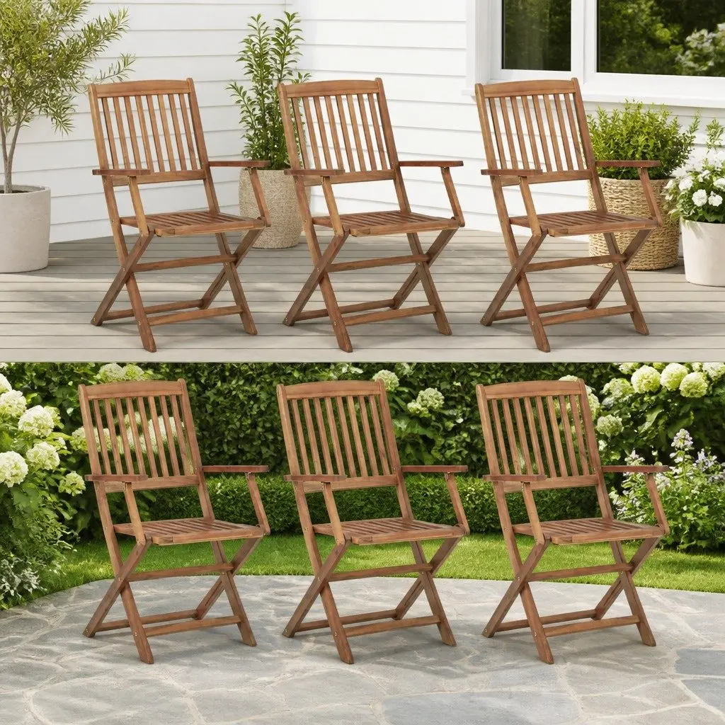 6-Piece Folding Chairs for Outdoor Dining