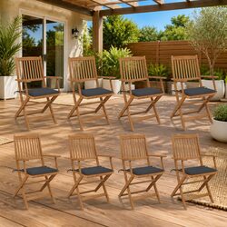 Friendly Outdoor Folding Dining Chair Set with Cushions