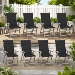 Enjoy Your Outdoors with 8 Reclining Chairs and Cushions