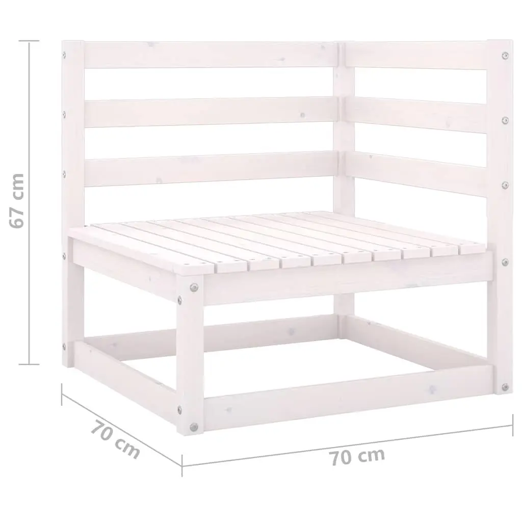 Outdoor 2-Seater Sofa Garden Patio Furniture Solid Wood Modular Lounge White