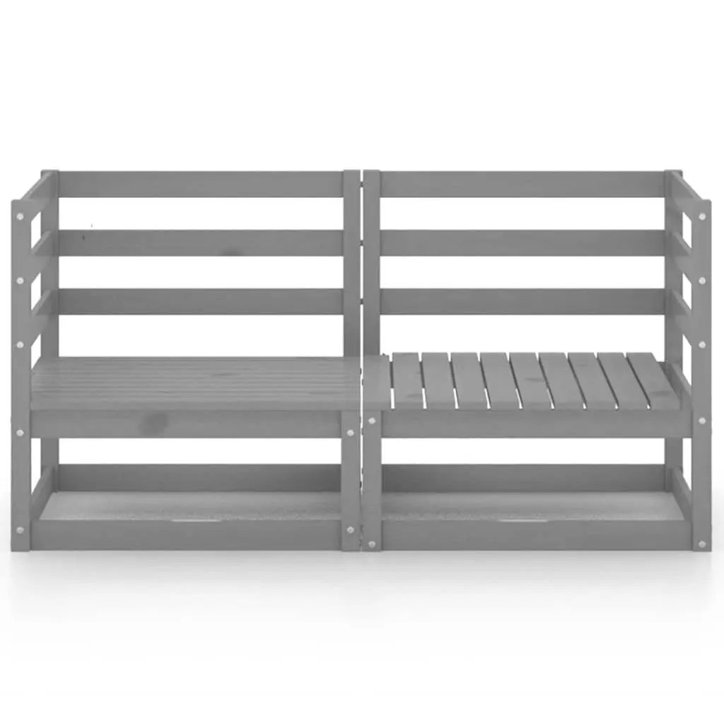 Outdoor 2-Seater Sofa Garden Lounge Patio Furniture Solid Wood Pinewood Grey