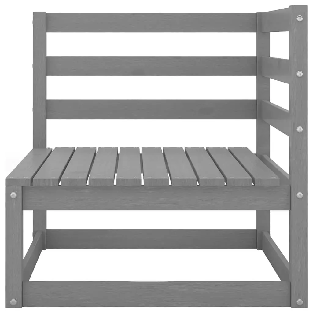 Outdoor 2-Seater Sofa Garden Lounge Patio Furniture Solid Wood Pinewood Grey