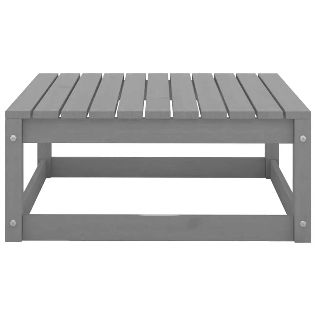 Garden Lounge Set 4 Piece Grey Outdoor Furniture Solid Pinewood Modular Relaxing