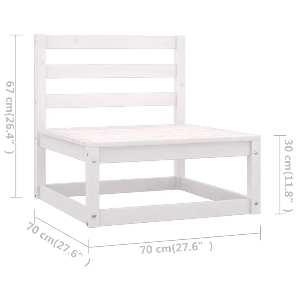 Garden Lounge Set 6 Piece White Solid Pinewood Outdoor Furniture Modular