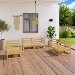 6 Piece Garden Lounge Set Outdoor Furniture Patio Sofa Sectional Brown