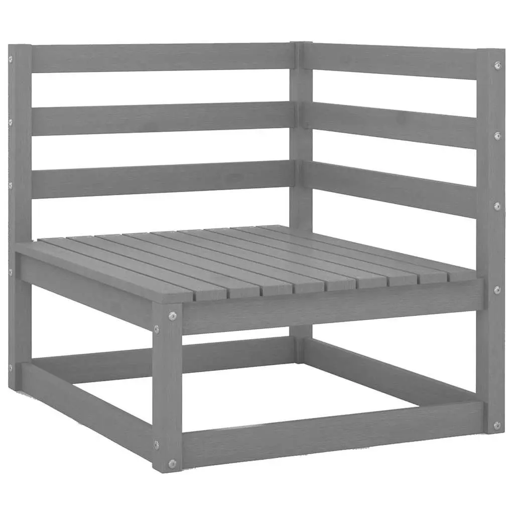 Garden Lounge Set 6 Piece Grey Solid Pinewood Outdoor Furniture Modular
