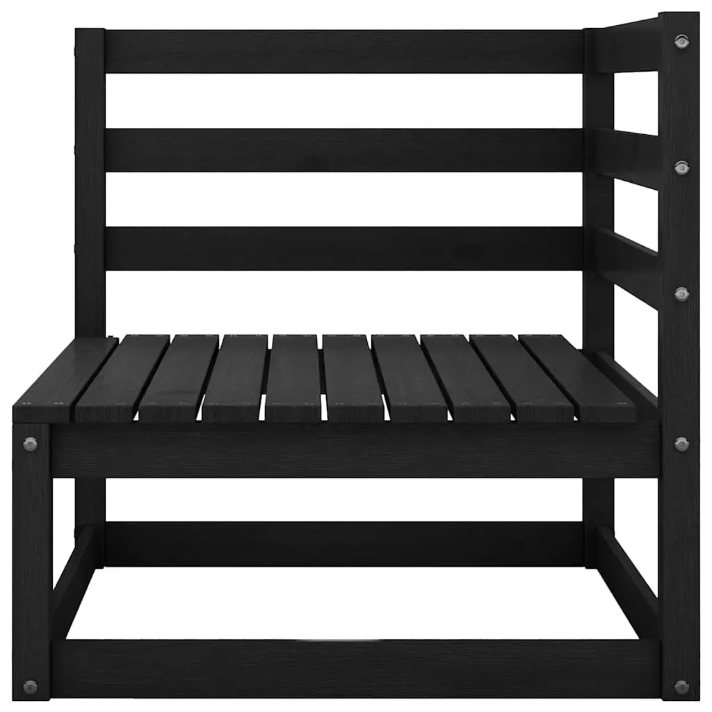 7 Piece Garden Lounge Set Outdoor Patio Furniture Black Solid Pinewood Modular