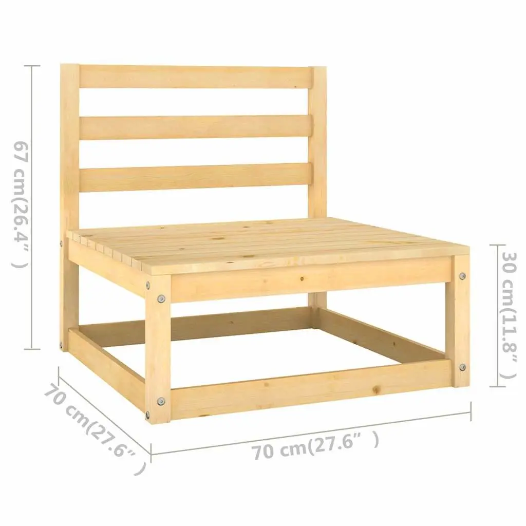 8 Piece Modular Garden Lounge Set Solid Pinewood Brown Outdoor Furniture