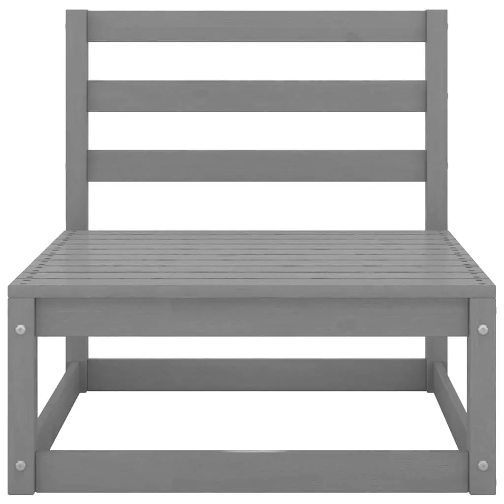 Garden Lounge Set 8 Piece Outdoor Furniture Grey Solid Wood Modular Patio