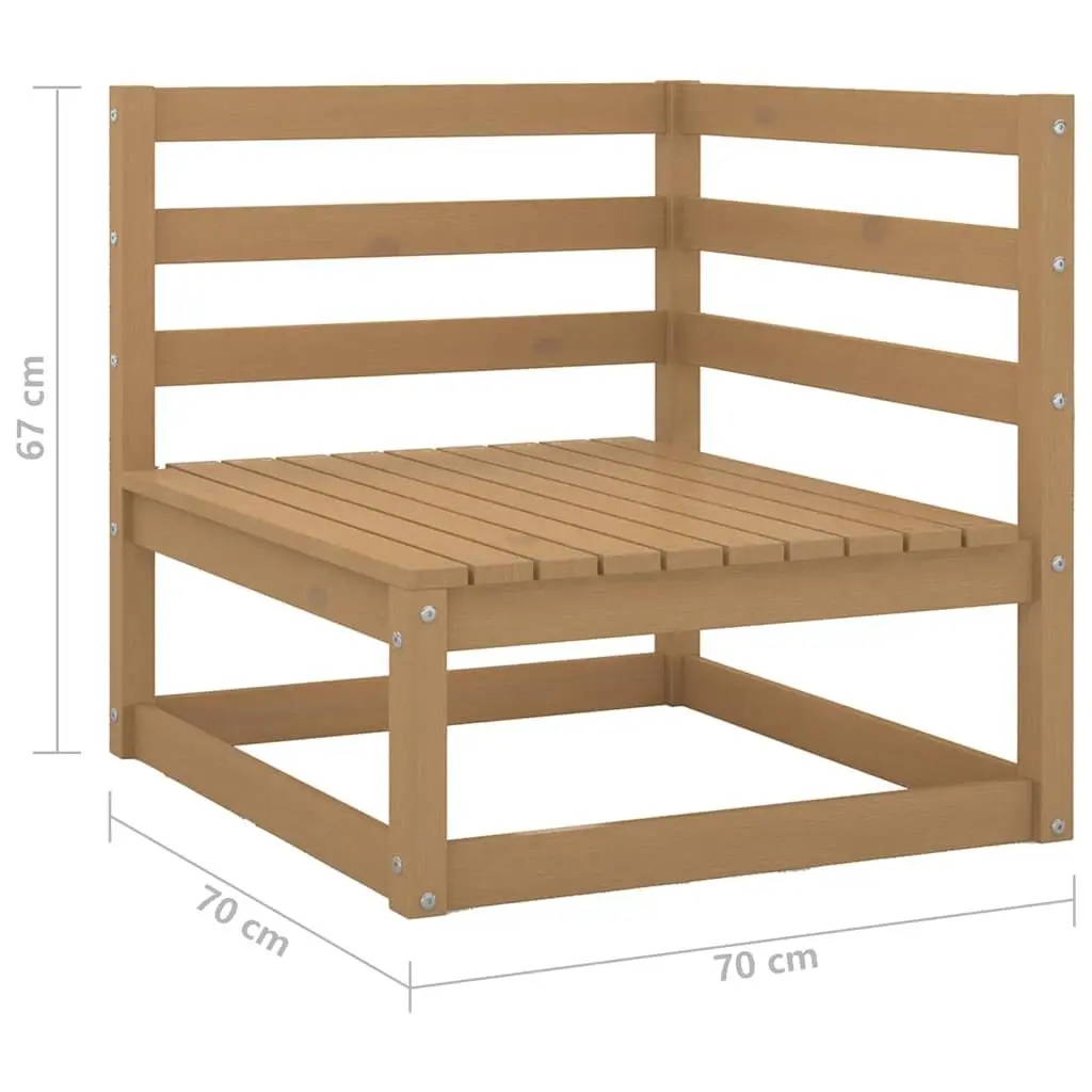 Garden Lounge Set 3 Piece Outdoor Furniture Brown Wood Patio Relaxing Seating