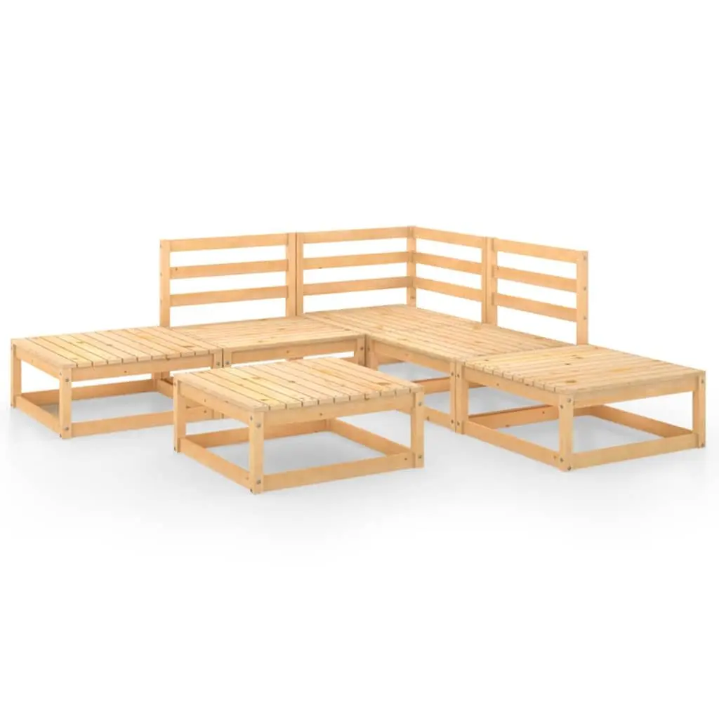 6 Piece Garden Lounge Set Outdoor Furniture Patio Seating Brown Modular