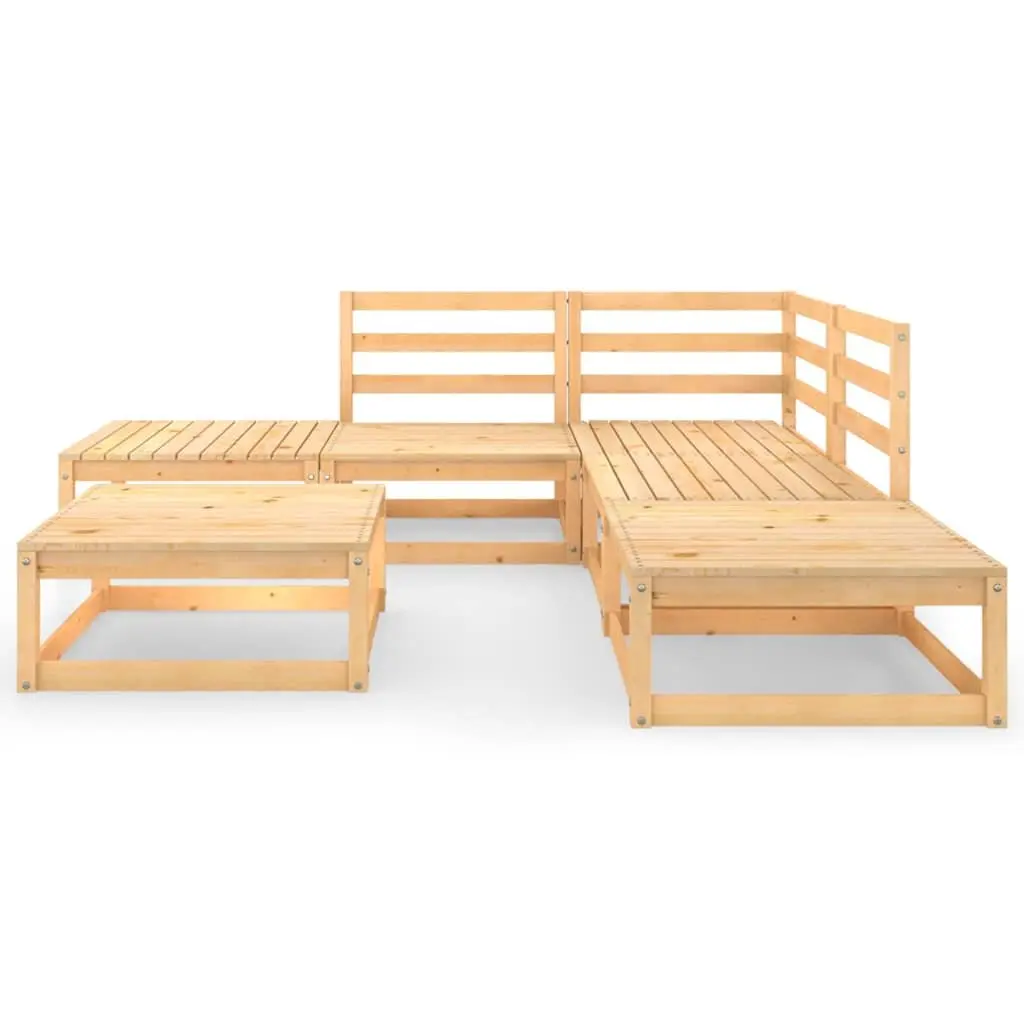 6 Piece Garden Lounge Set Outdoor Furniture Patio Seating Brown Modular