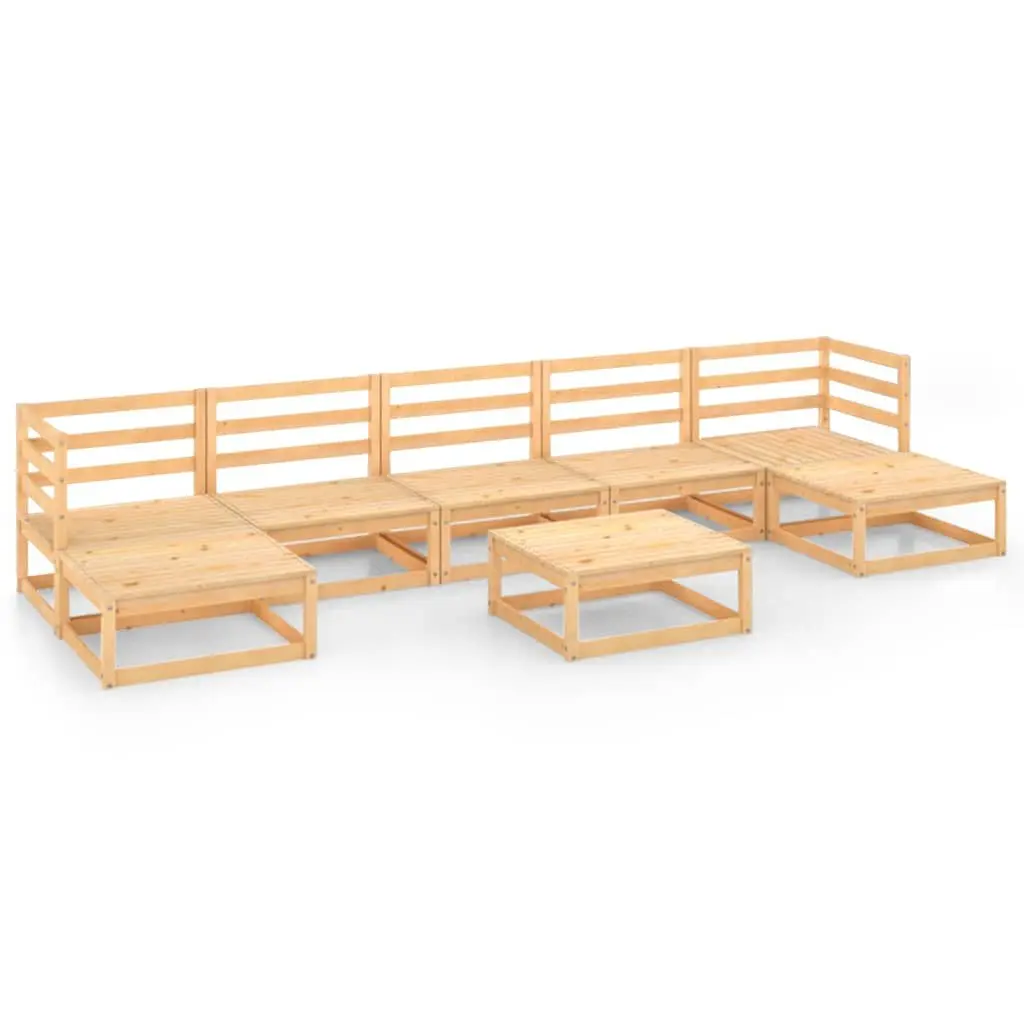 8 Piece Modular Garden Lounge Set Brown Pinewood Outdoor Furniture