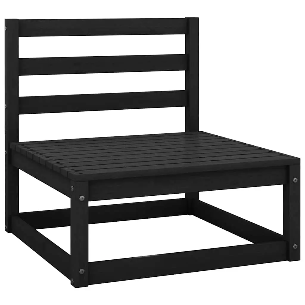 Garden Lounge Set 8 Piece Outdoor Furniture with Cushions Pinewood Black