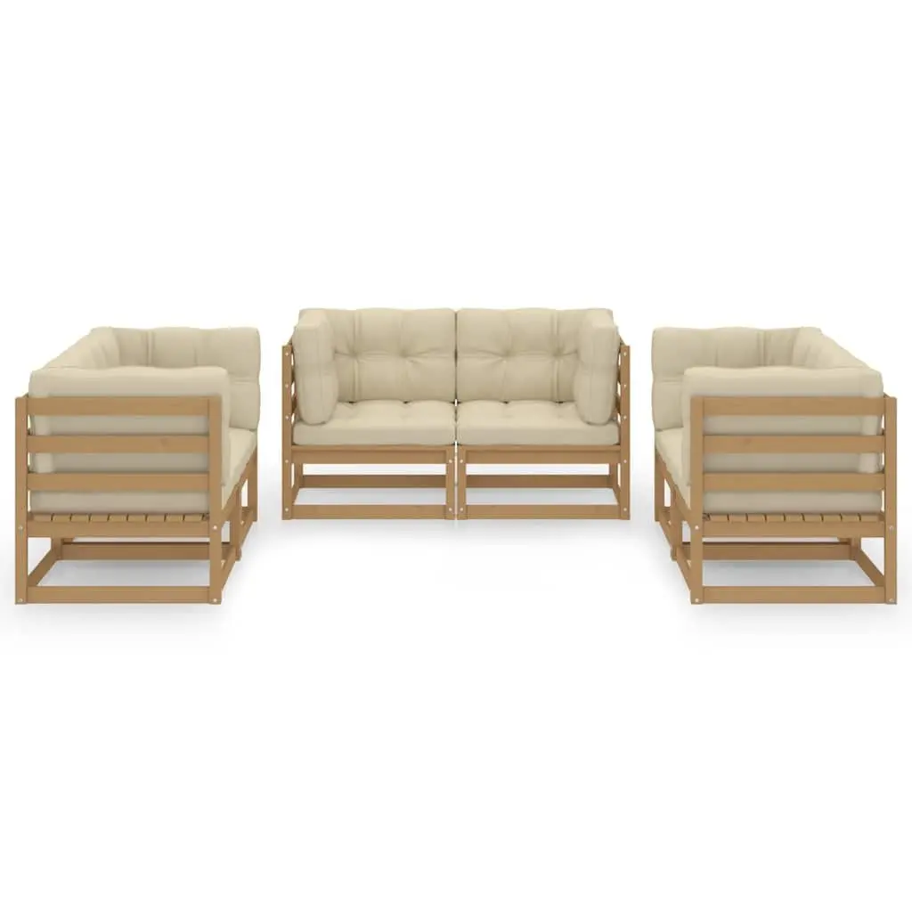 Garden Lounge Set 6 Piece Outdoor Furniture with Cushions Brown Modular