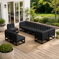 Your Perfect 9 Piece Modular Garden Lounge Set in Black