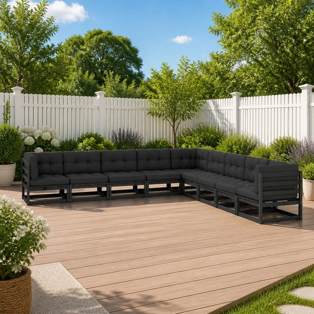 9 Piece Garden Lounge Set with Cushions