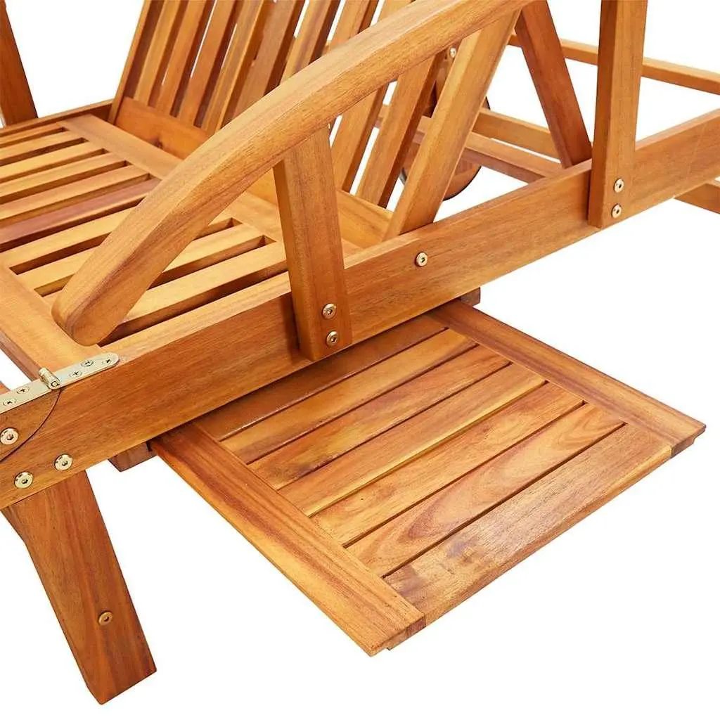 Sun Loungers Adjustable Backrest 2 pcs Solid Wood Acacia with Cushions Garden