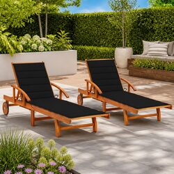 Enjoy Your Time Outdoors with 2 Comfortable Sun Loungers