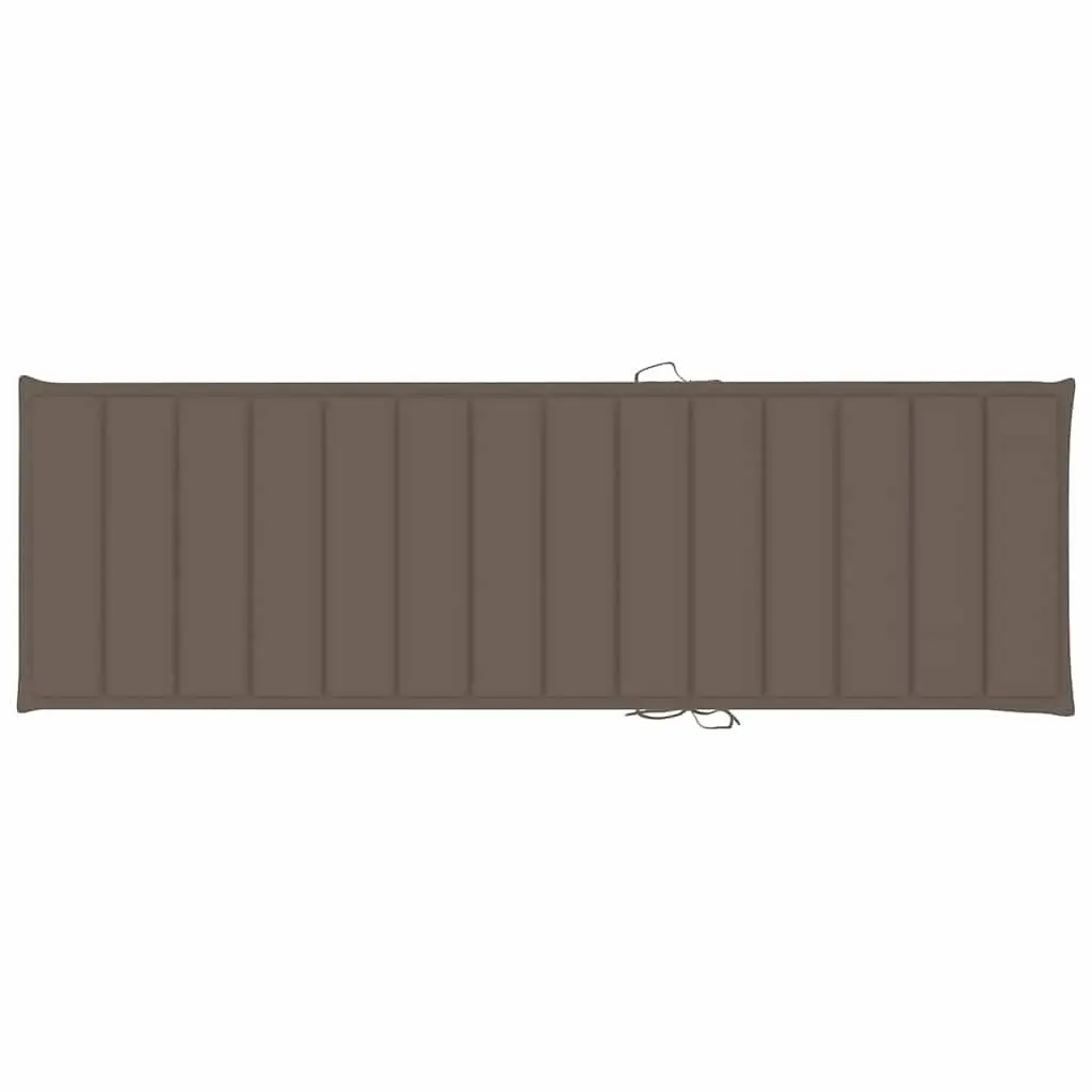 Sun Lounger 2 pcs Outdoor Garden Patio Daybed Adjustable Backrest Wheels Taupe