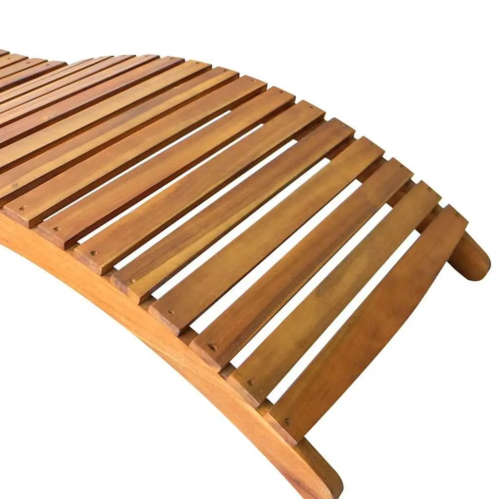 Sun Loungers Set of 2 Wooden Outdoor Deck Chairs with Cushions Patio Lounging