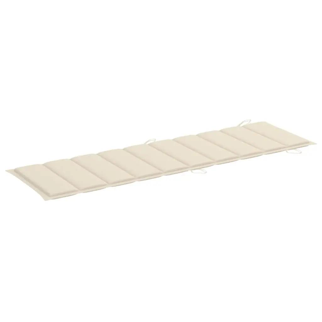 Sun Loungers Set 2 pcs Foldable Solid Acacia Wood Outdoor with Cushions and Side Table