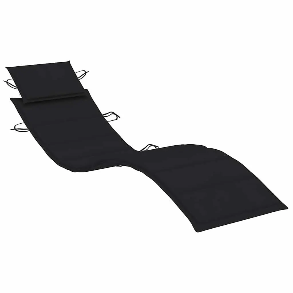 Sun Loungers Set 2 pcs with Side Table and Cushions Solid Acacia Wood Outdoor