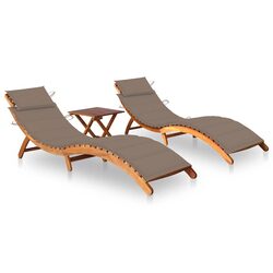 Acacia Wood Sun Lounger Set for Outdoor Relaxation