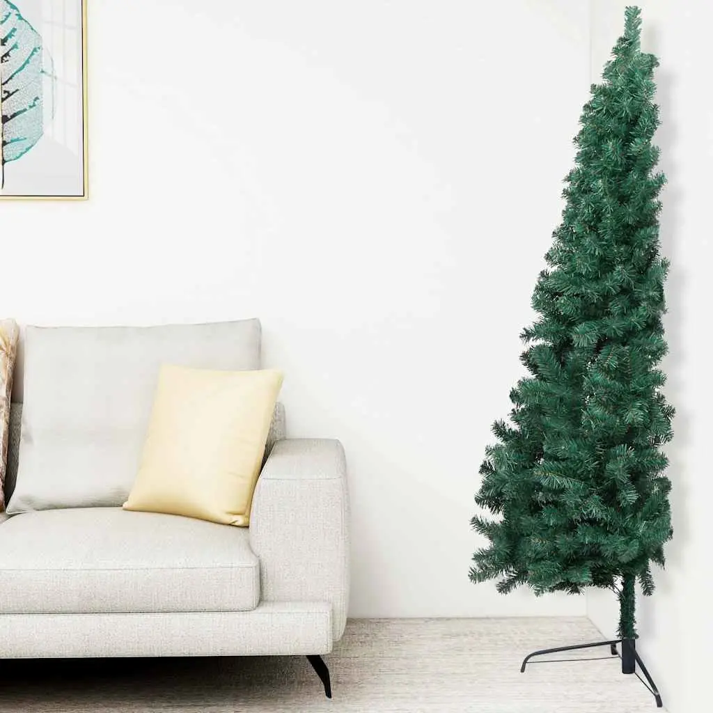 Artificial Half Christmas Tree Pre-lit LED Green 120cm Indoor Holiday Decor