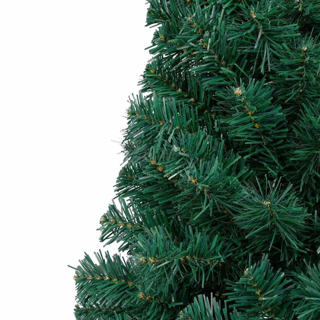 Artificial Half Christmas Tree Pre-lit LED Green 120cm Indoor Holiday Decor