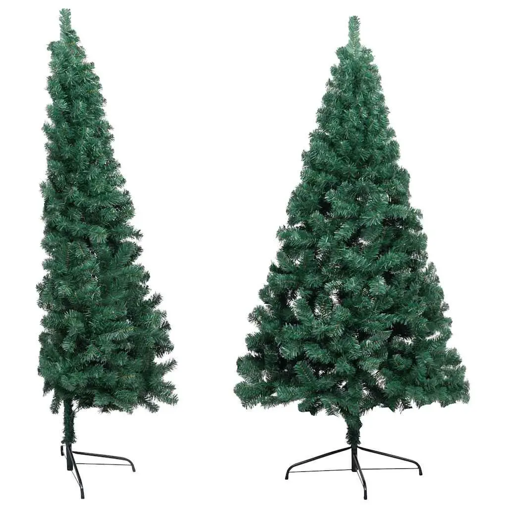 Artificial Half Christmas Tree Pre-lit LED Lights Green 180cm Holiday Decoration