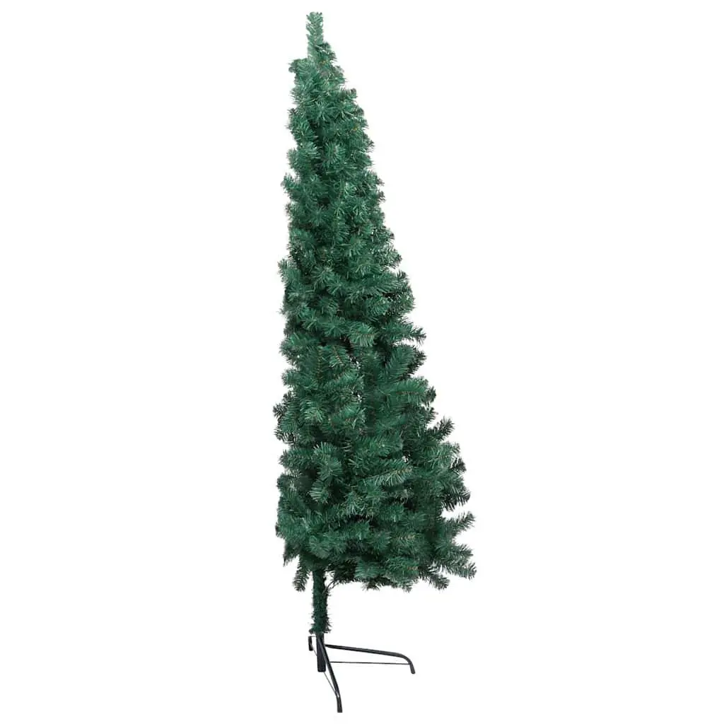 Artificial Half Christmas Tree Pre-lit LED Lights Green 180cm Holiday Decoration