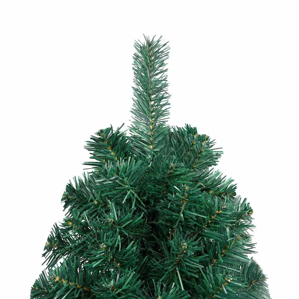 Artificial Half Christmas Tree Pre-lit LED Lights Green 180cm Holiday Decoration