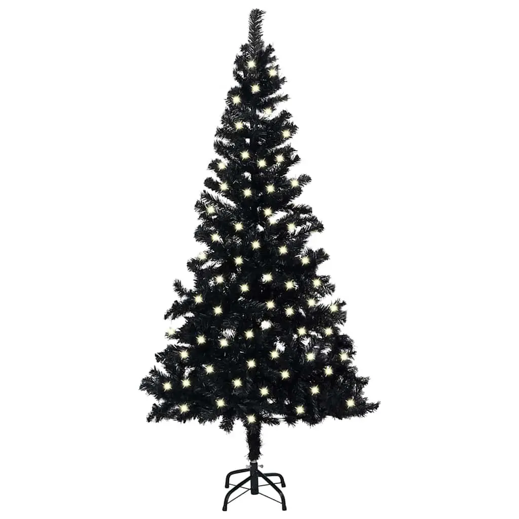 Artificial Pre-lit Christmas Tree Black 120cm LED Lights