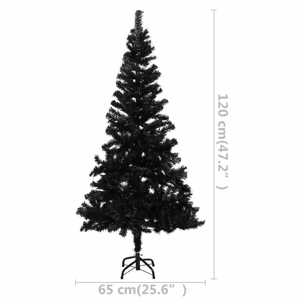 Artificial Pre-lit Christmas Tree Black 120cm LED Lights