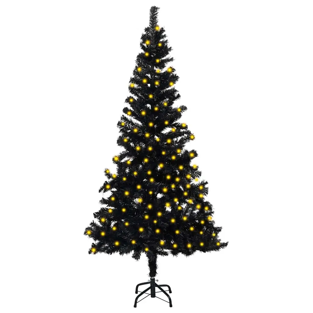 Black Artificial Pre-lit Christmas Tree 150cm with LED Lights