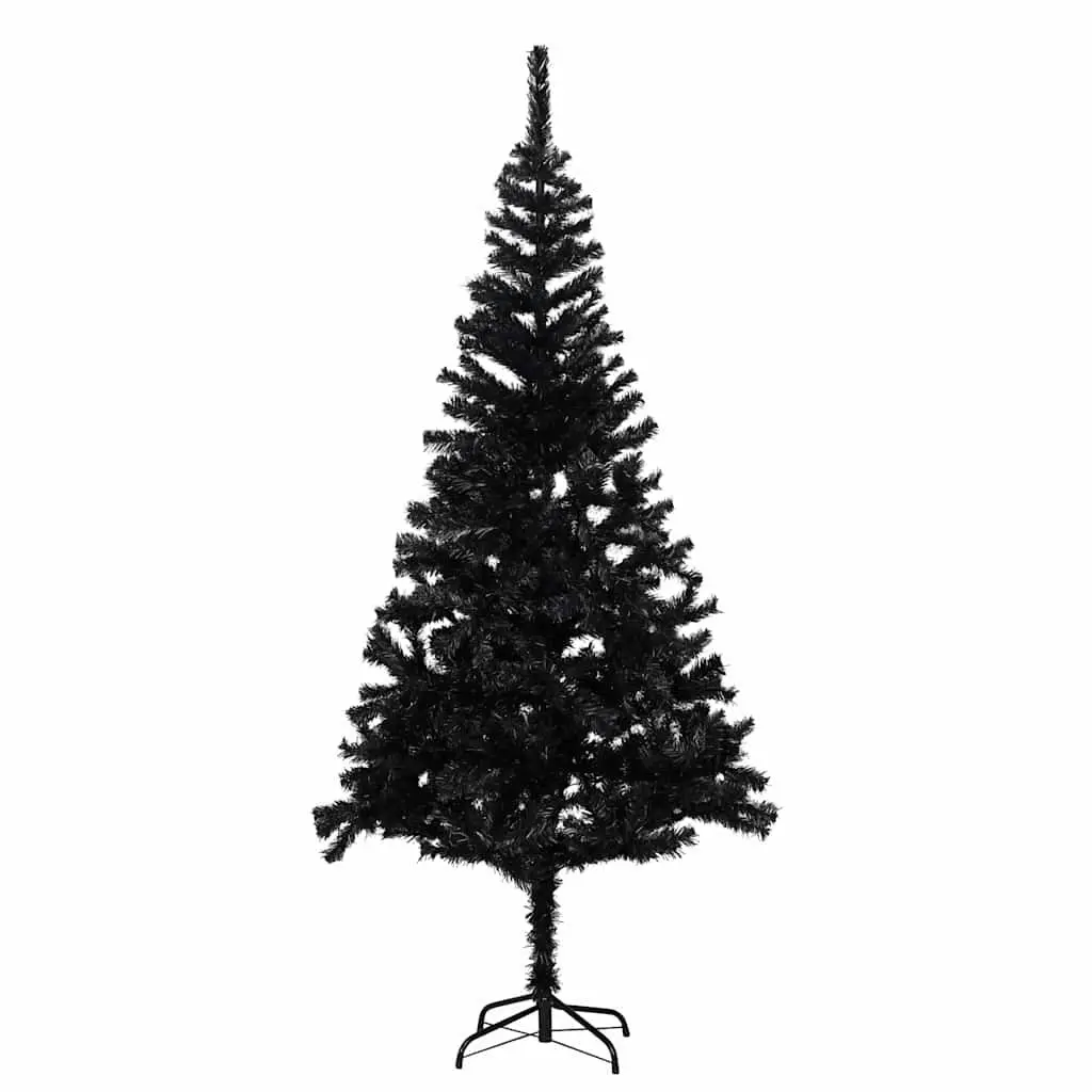 Black Pre-lit Christmas Tree 180cm with Stand